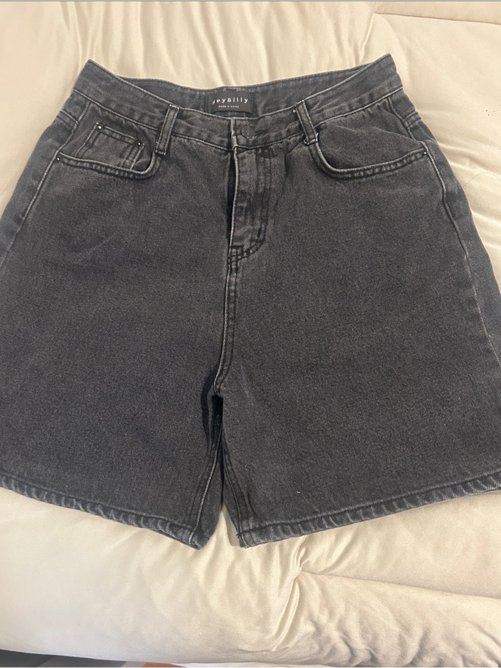 Zoe Billy Black Denim High-Waist Shorts